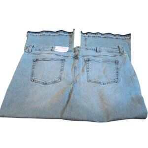 NWT DC Jeans Light Wash Flare Raw Hem Leg 5 Pocket Design Cotton Pant Button/zip